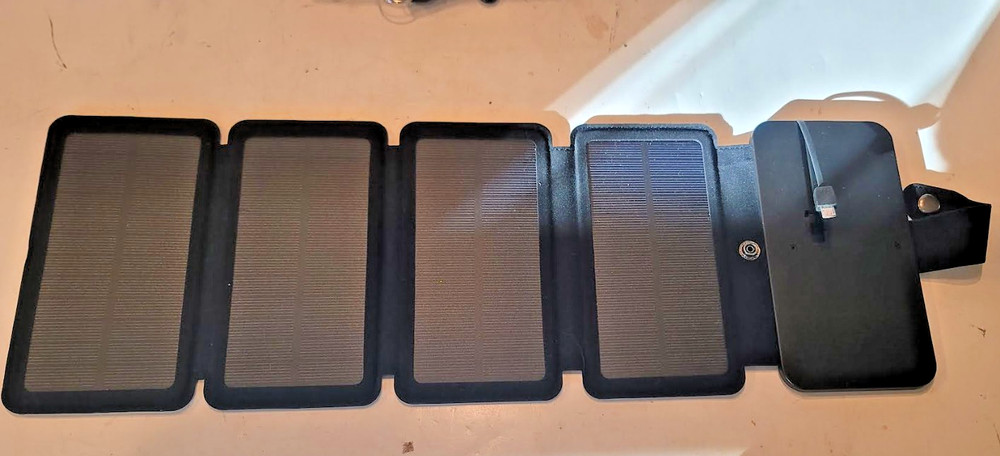 Solar Panel Folding Power Bank Outdoor Camping Hiking Phone Charger