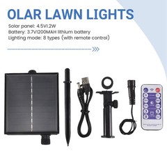1200mAh Solar Panel Control Box Kits Lithium Battery Panel for 3.7V 24V LED8660