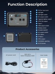 Portable Power Station 800W 512Wh LiFePO4 Battery with 200W Solar Panel