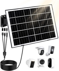 8W Solar Panel Charger for Security Cameras with 9.8ft Cable and Mount