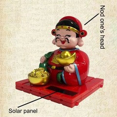 Enhance Your Space with a Nodding God of Wealth Statue Using Solar Power