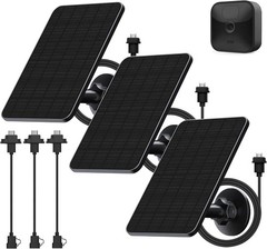 3 Pack Solar Panel Blink Solar Panel with Mount 13.1ft Cable Rubber Plug