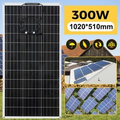 12V 300W Flexible Solar Panel Kit Caravan Camping Home Charging Battery