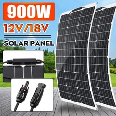 900W 18V Mono Solar Panel 300 Watt Home Boat Marine Battery Charge W/Controller