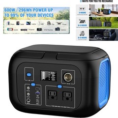 Portable Power Station 600W Power Bank 296Wh Solar Generator Lithium Battery Hot