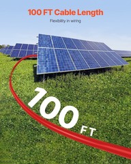 100FT 10AWG 6mm2 Waterproof PV Extension Wire Red for Solar