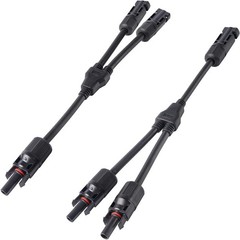 2x Solar Panel Y Branch Cable Connection Waterproof Adapter Connector Extension