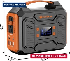 Portable Solar Generator, 300W Portable Power Station with Foldable 60W Solar Pa
