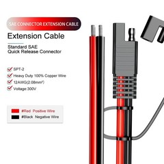 BERLAT SAE Extension Cable 4-Pack 14AWG 30cm for Solar Battery