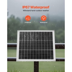 Uimoso 20W 12V Solar Battery Charger with Built-in Controller for Farm Fencers