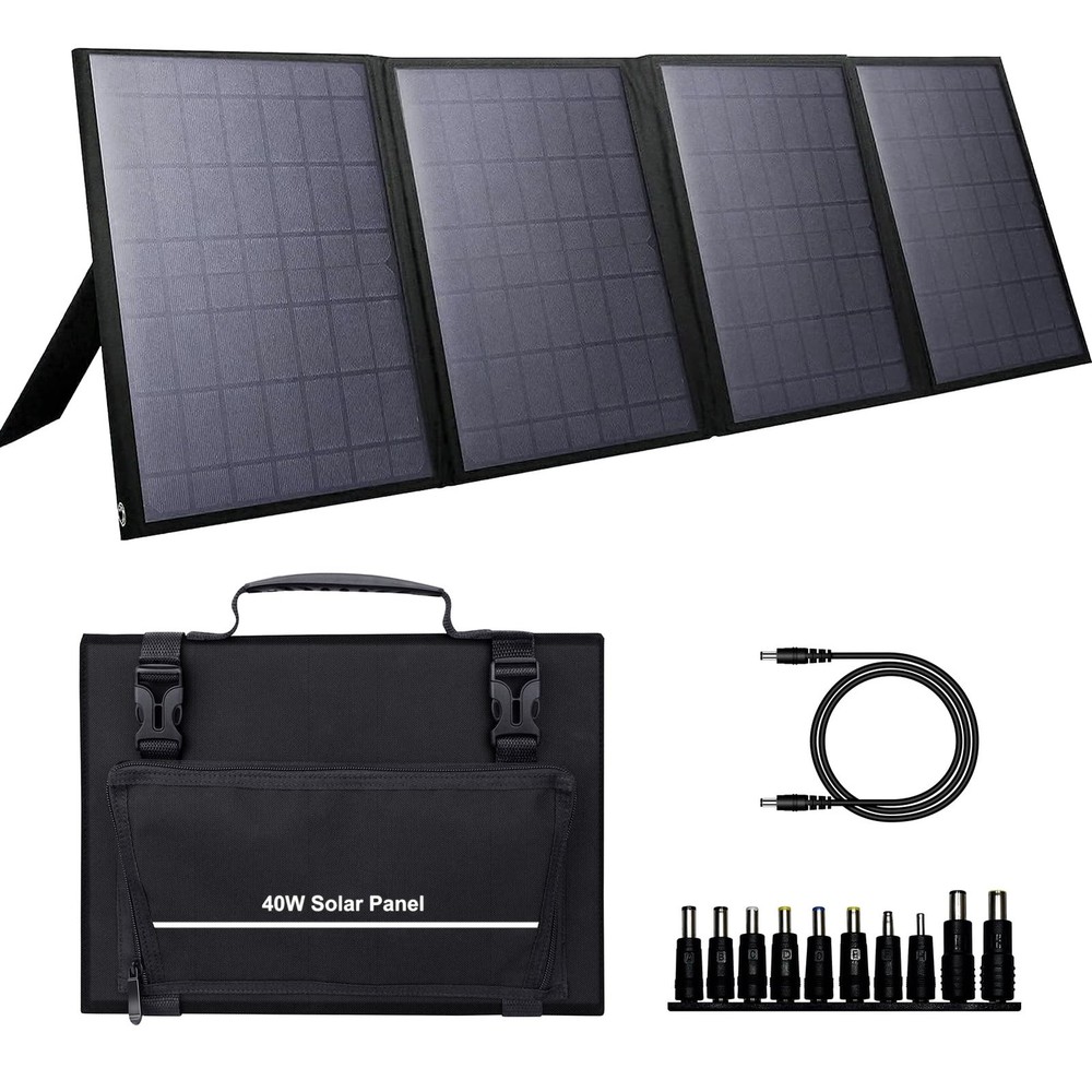Portable Solar Panel 40W, Foldable Solar Charger for Outdoor Solar Power Stat…