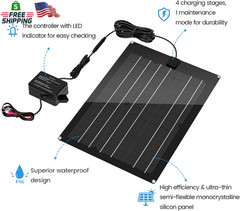 Solar Battery Charger Maintainer, Zuomeng 15W Solar Panel Kit for Dump Trailer B