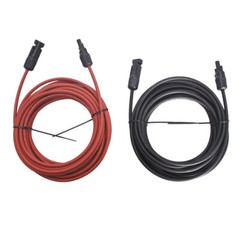 20 Feet 12AWG Black + Red Solar Panel Extension Cable Wire Connector 1 Pair