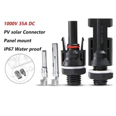 PV Connector 1000V Panel Mount Coupler IP67 for Solar Inverter System Use Tools