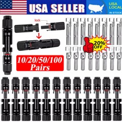 5-100Pcs Male Female Wire Cable Connector Set Solar Panel Waterproof Connectors