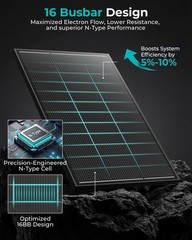 ECOBOSS 2 Pack 100W Solar Panels, 200 watt NType 16BB 25.6% Efficiency