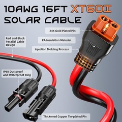16FT 10AWG Solar to XT60i, 3 6 10 16 20 25FT Solar Panel Connector to XT60i-F…