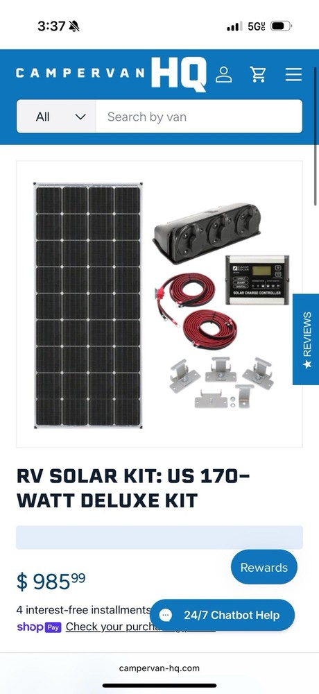 Zamp Solar 170W Monocrystalline Solar Panel Kit for RV, Off-Grid