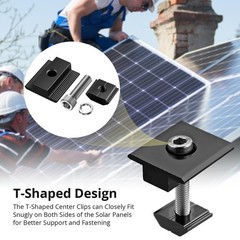 Solar Panel Mounting Brackets 10 PCS – T-Shaped Mid End Clamps for Roofs