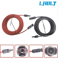LABLT 30 FT 12 AWG Black and Red Solar Panel Extension Cable Wire Connector