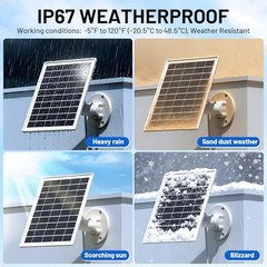 7W Solar Panel for Ring,Solar Charger Works for Ring, Stick Up Cam,Stick Up