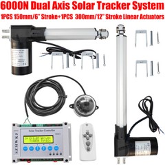 Complete 6000N Dual Axis Solar Tracking Tracker +Linear Actuator +Controller Kit