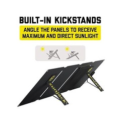 SunJack 40W Folding Portable Solar Panel Charger with Kickstands, IP67 Waterp…