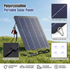 12V Solar Panel Battery Maintainer Waterproof Car Rv Charger Tender Trickle 30W