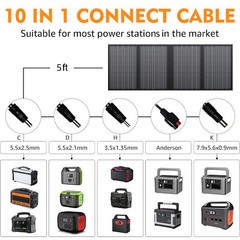 60W Foldable Portable Solar Panel For Power Station Phone Camping Trip Charging