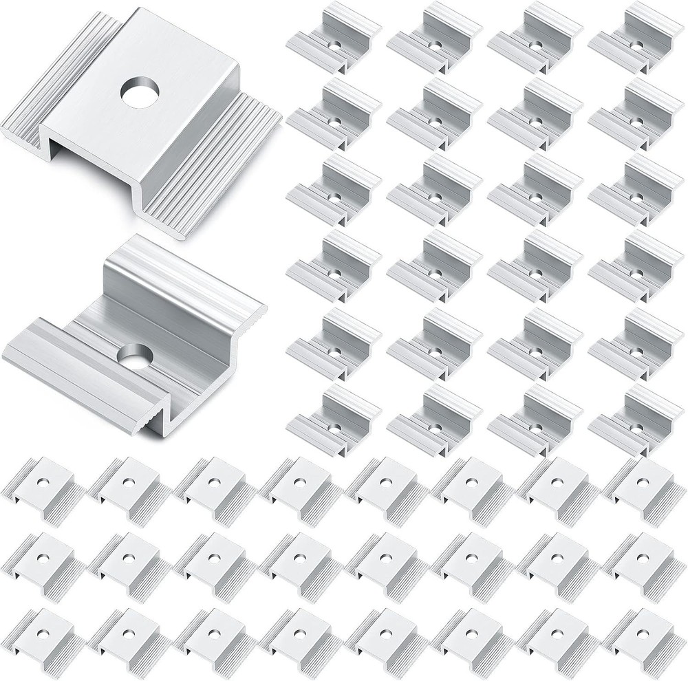 Zhengmy 48 Pack Solar Panel Mid Clamps 1.06 Inch Aluminum