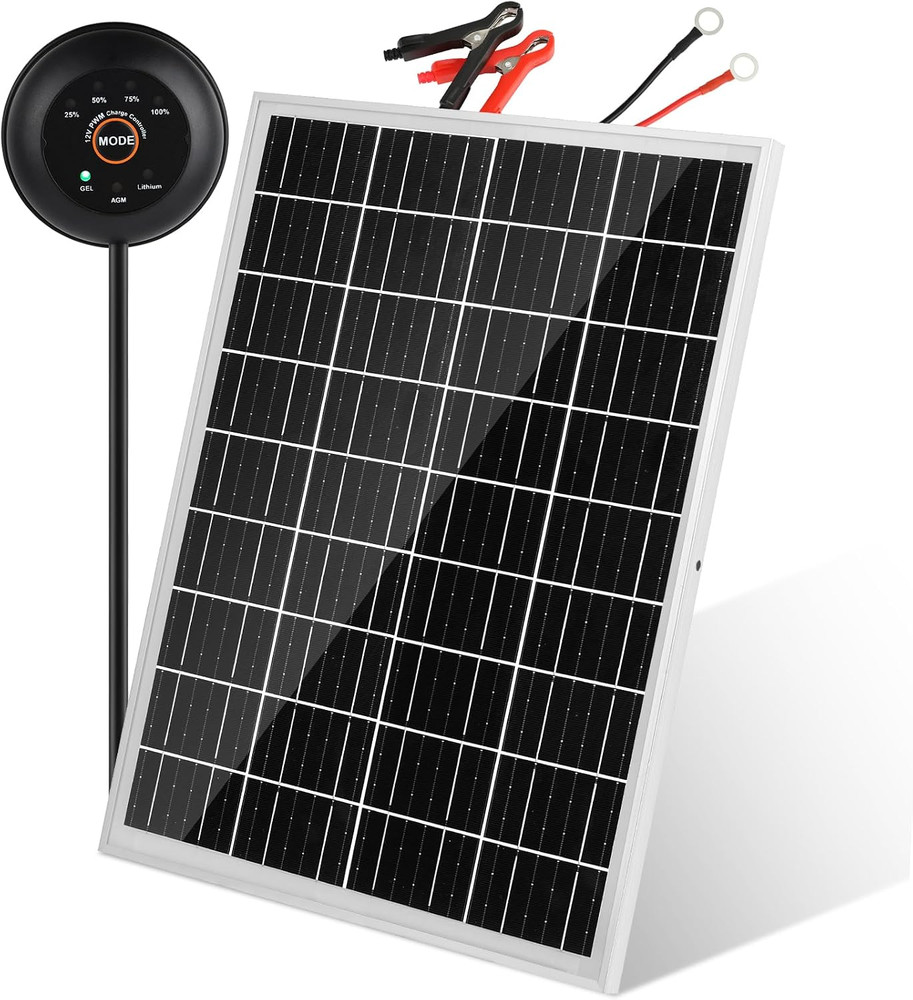 Solar Panel Kit 25W 12V Solar Battery Trickle Charger Maintainer PRO with Built-