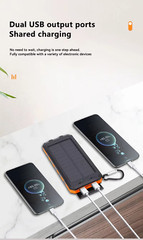 20000 mAh Solar Power Bank Charger for IOS Android USB-A and USB-C Fast Charging