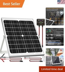 High Efficiency 20W Solar Battery Charger Kit for RV, Boat, & Car Maintenance