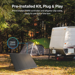 RENOGY 100W 200W 12V N-Type Portable Solar Panel Suitcase Kit 20A PWM Controller