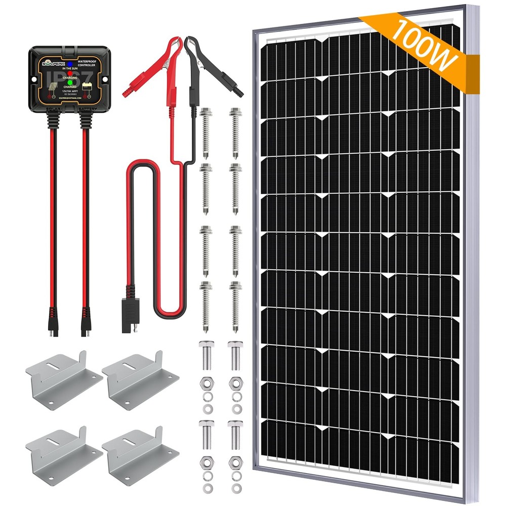 Solar Charger Panel Battery Maintainer Kit MPPT