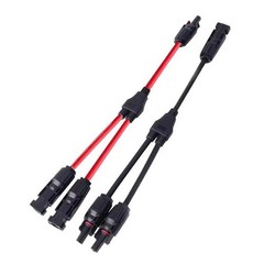 2Pcs Y Branch Solar Connector 30A 1000V PV Panel Cable Wire Parallel Adapter