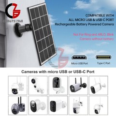 8W 5V Microcrystal Solar Panel with Mounting Brackets Security Camera Water Pump