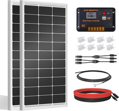 200 Watts 12 Volt/24 Volt Solar Panel Kit with High Efficiency Monocrystalline S