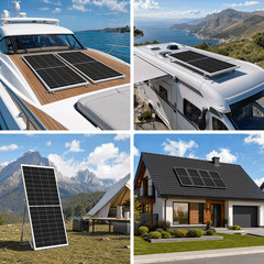 4PCS 350W 1400W Solar Panel 25.2% High Efficiency Home Shed Efficiency Off-Grid