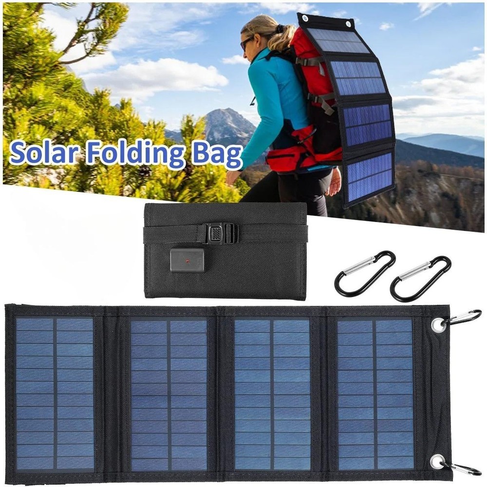 100W FOLDING SOLAR PANEL CHARGER WATERPROOF FLEXIBLE USB FOR PHONE CAMPING HIKE