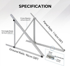 45 Inch 4 Sets Solar Panel Mounting Brackets Kit 0-90 Adjustable Solar Panel Til