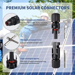 12PCS Solar Connectors with Spanners Male/Female for M-C4 Connector 6 Pairs