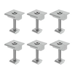 6pcs Solar Panel Mount Mid Clamps t Clips 45mm Aluminum for RVs White