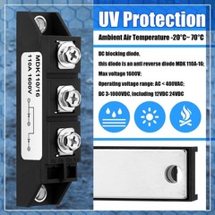 2 Pcs Solar Diode 1600V DC Blocking Unidirectional Anti-Reverse for 12V 24V Syst