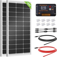 ECO-WORTHY 200 Watts 12 Volt/24 Volt Solar Panel Kit with High Efficiency Monocr