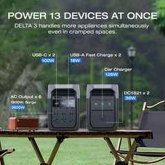 EcoFlow DELTA 3 1024Wh 1800W Portable Power Station LiFePO4 Solar Generator