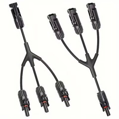 Solar Panel Y‑Branch T Splitter Adapter, Waterproof MMF FFM Cable Wire Connector