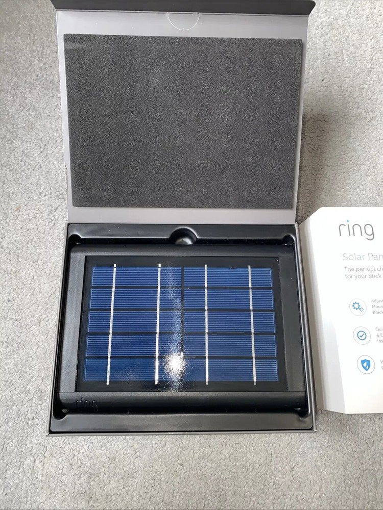 Ring Solar Panel for Stick Up Cam – Unused, New Open Box (Micro USB) Black