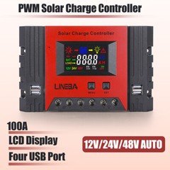 100A USB Solar Panel Regulator Charge Controller Auto Focus Tracking 12V/24V/48V