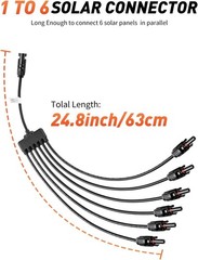Solar Y Connector – 1 to 6 Parallel Solar Panel Connector, 63cm Extension, Hi…